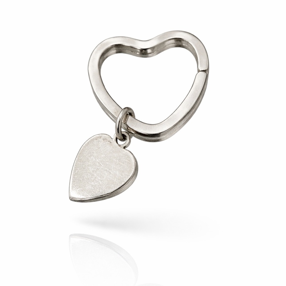 Authentic Tiffany & Co. Silver Heart Key Holder Purse Bag Charm